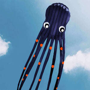Black 3D 49ft Tube-Shaped Parafoil Octopus Kite
