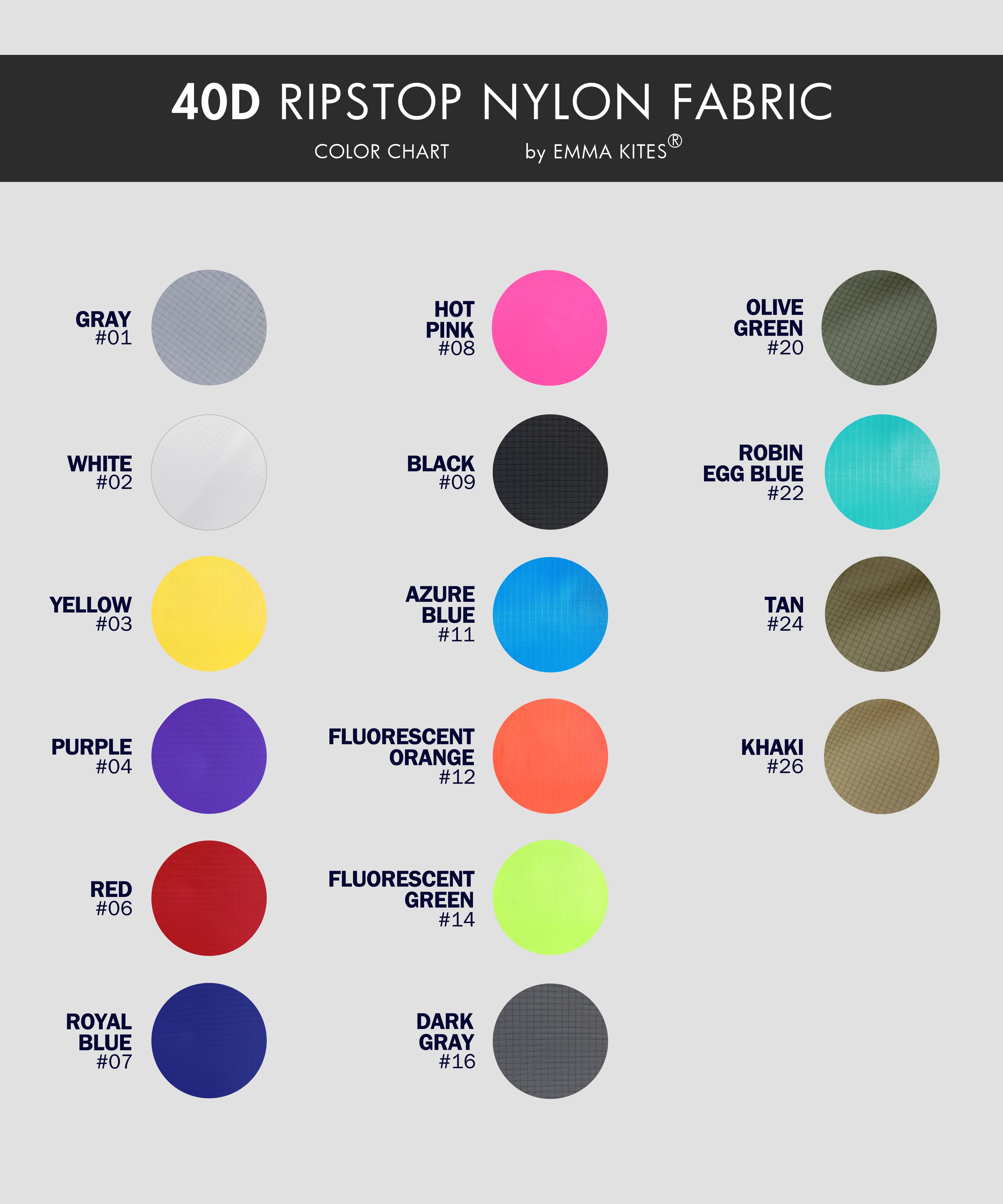 40D Ripstop Nylon Fabric PU Coating - 3/5 Yards