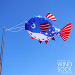 Patriotic Puffer Fish Windsock 28-inch