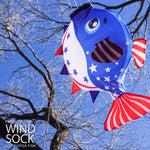 Patriotic Puffer Fish Windsock 28-inch