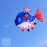 Patriotic Puffer Fish Windsock 28-inch