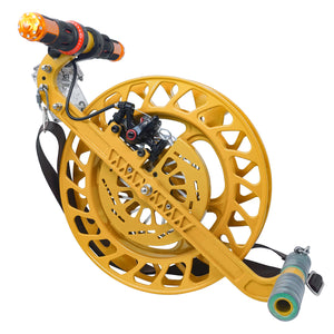 12.6inch Kite Winder Reel with Disc Brake Shoulder Strap 7 Rollers