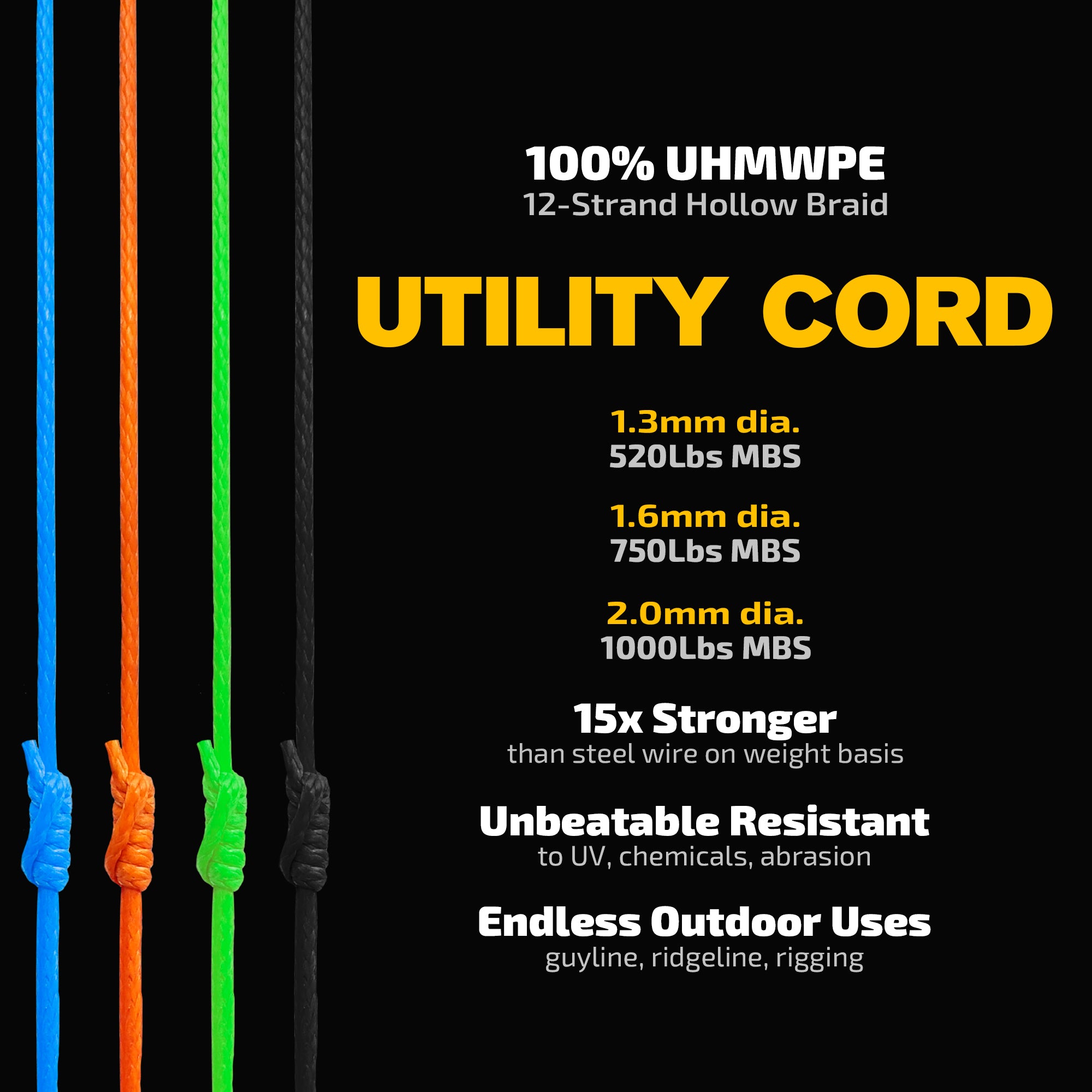 520lb, 750Lb, 1000Lb UHMWPE Braided Line Spool