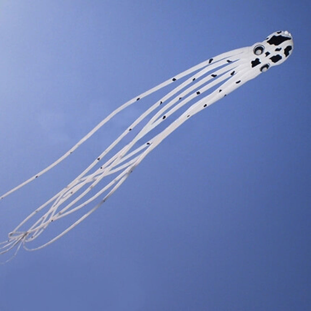 Cute 49Ft 3D Tube-Shaped Parafoil Cow Pattern Octopus Kite