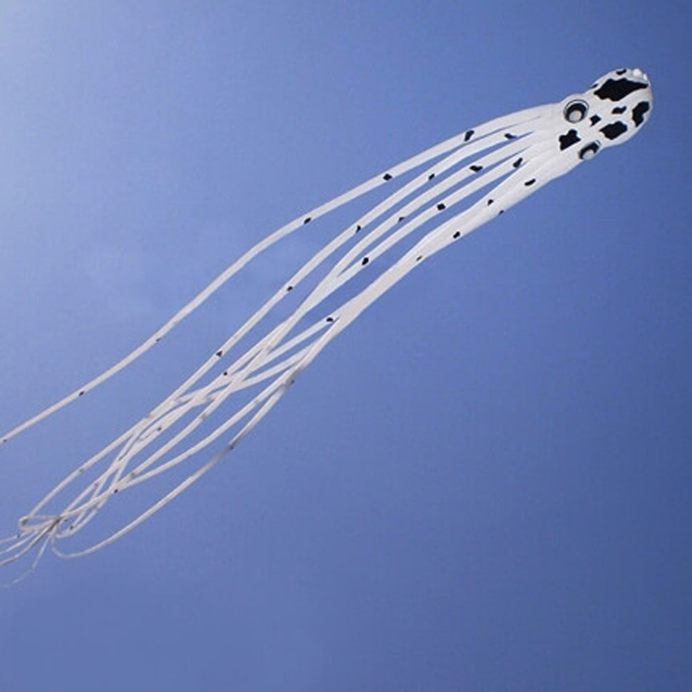 75Ft Tube-Shaped Parafoil Cow Pattern Octopus Kite Flying