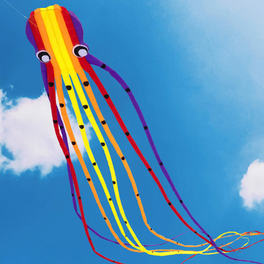 Flying 49Ft 3D Tube-Shaped Parafoil Flame Octopus Kite 