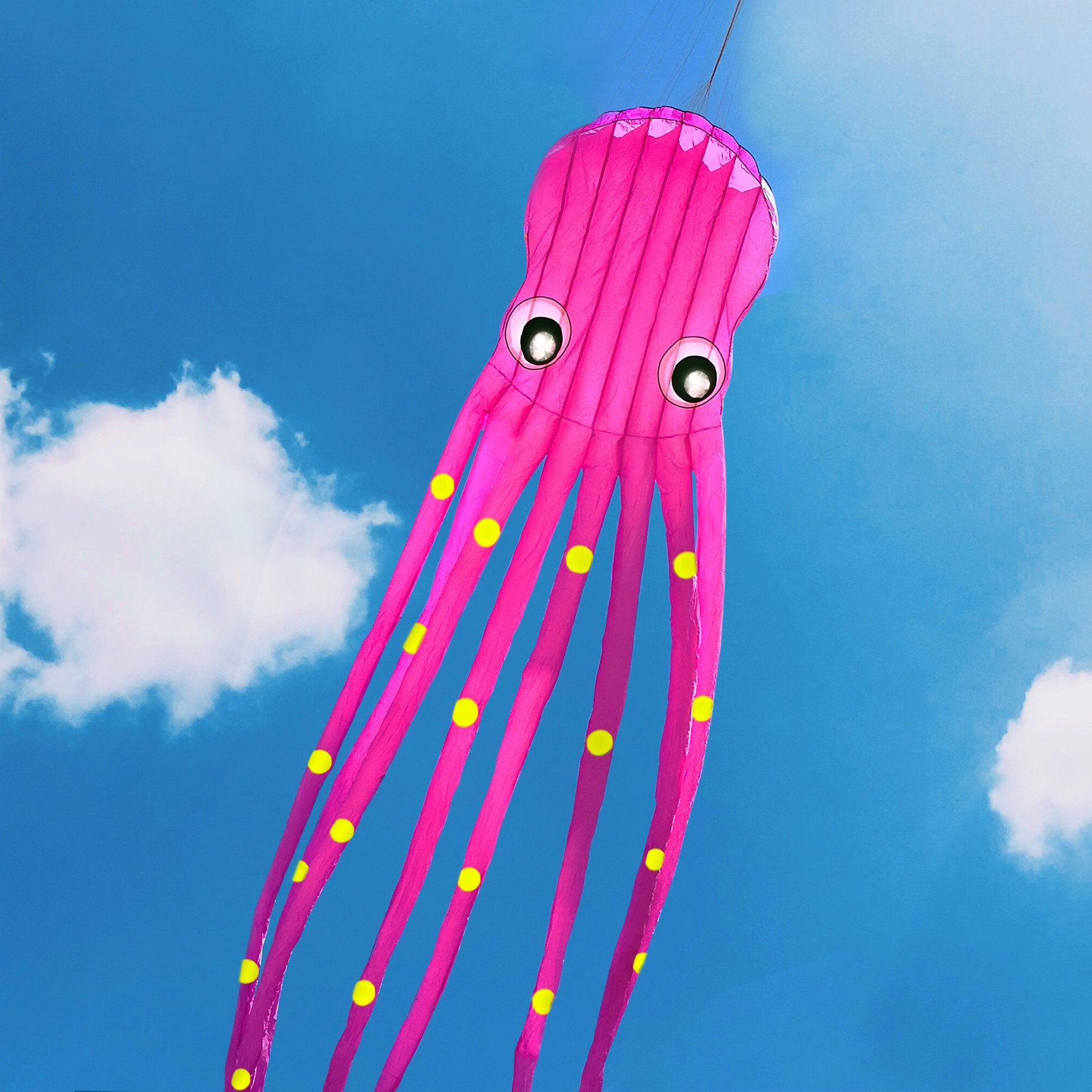 Pink 3D 98ft Tube-Shaped Parafoil Octopus Kite