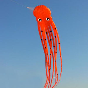 Orange 98ft Tube-Shaped Parafoil Octopus Kite