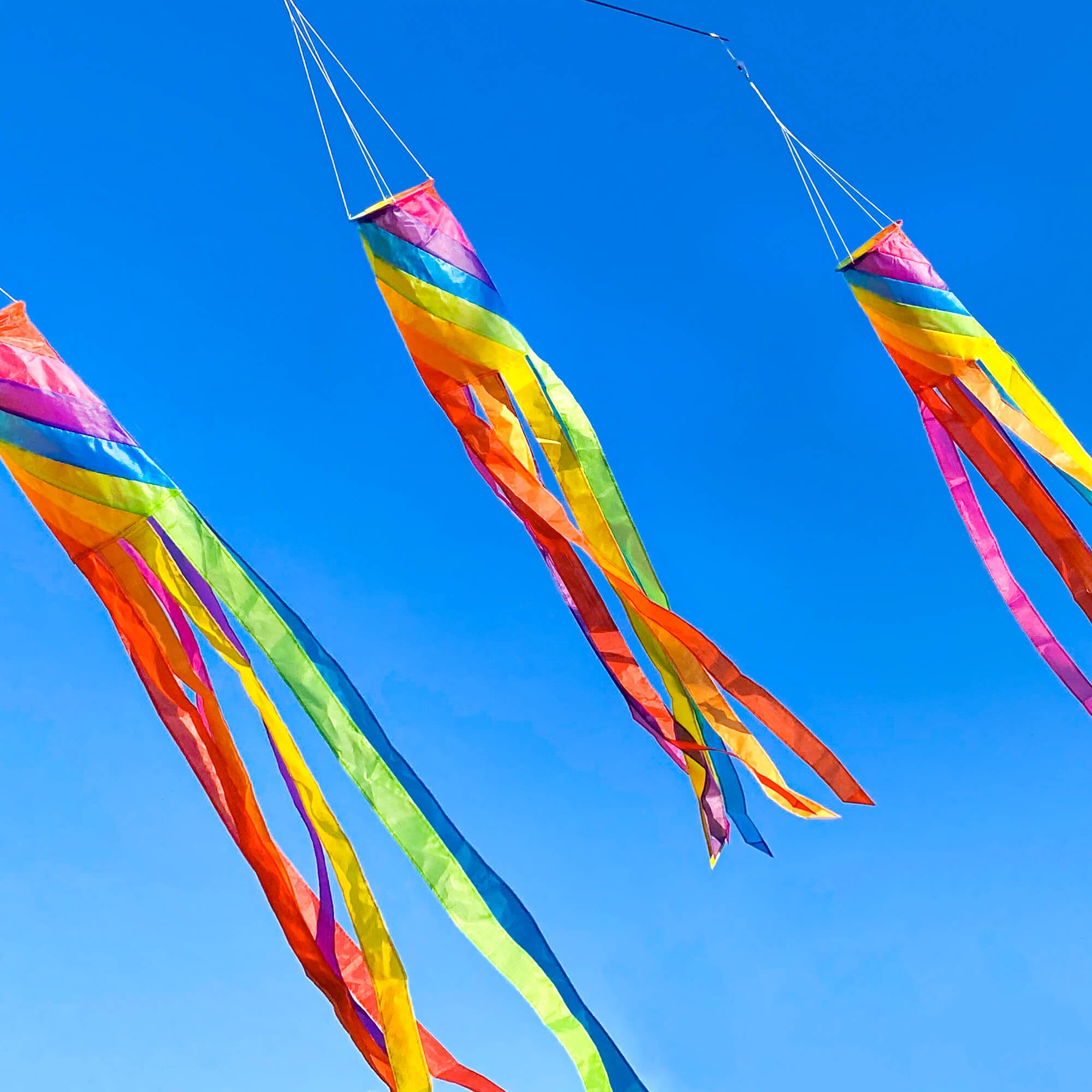 emma kites 60in Rainbow Spiral Windsock 8 Bright Colors Spinner Garden Decor