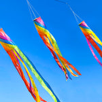 60in Rainbow Spiral Windsock 8 Bright Colors Spinner Garden Decor