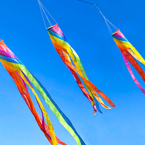emma kites 60in Rainbow Spiral Windsock 8 Bright Colors Spinner Garden Decor