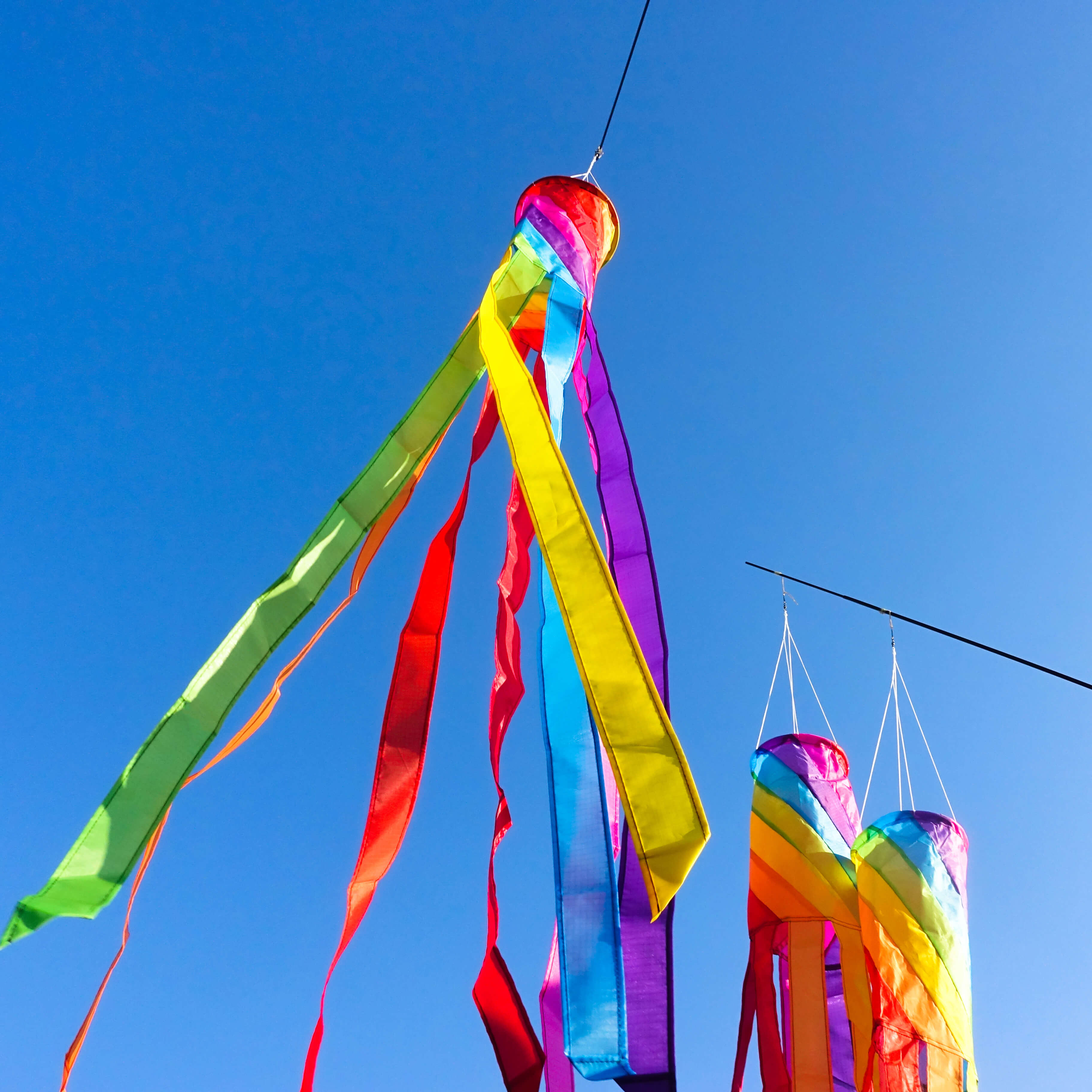 60in Rainbow Spiral Windsock 8 Bright Colors Spinner Garden Decor