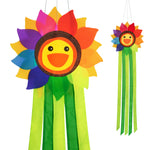 42 inch Smiling Sunflower Rainbow Windsock