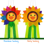 42 inch Smiling Sunflower Rainbow Windsock