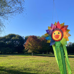 42 inch Smiling Sunflower Rainbow Windsock