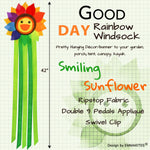 42 inch Smiling Sunflower Rainbow Windsock