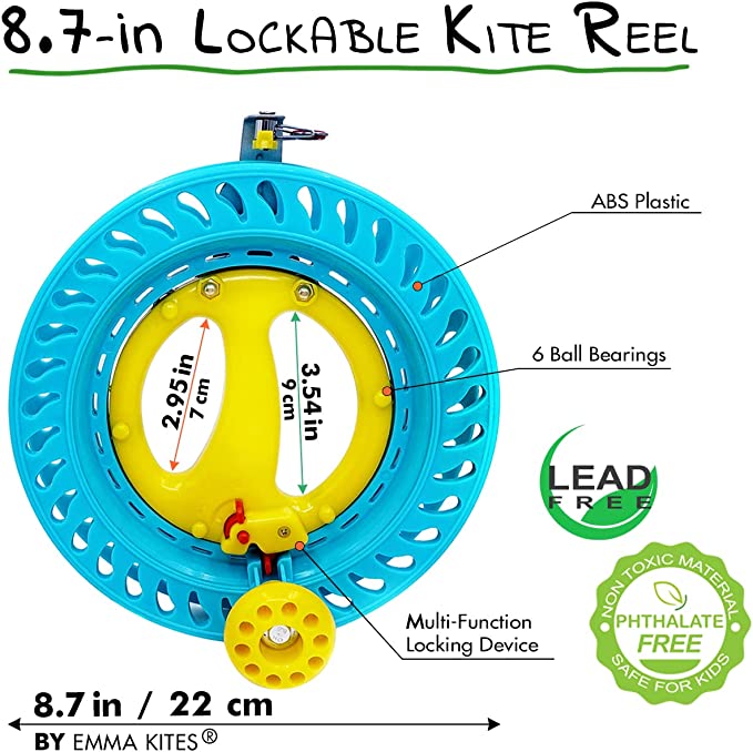 12.6inch Kite Winder Reel with Disc Brake Shoulder Strap 7 Rollers –  Emmakites