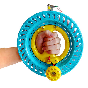8.7inch Blue Lockable Kite Reel Winder Include 500Ft 120Lb Dacron Line