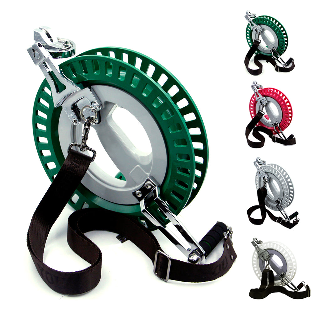 Emma Kites Green 10.6in Large Kite Reel with Ball Bearing Smooth Rotation Omnibearing Line-Guide Ratchet Lock Professional for adult Large Kite