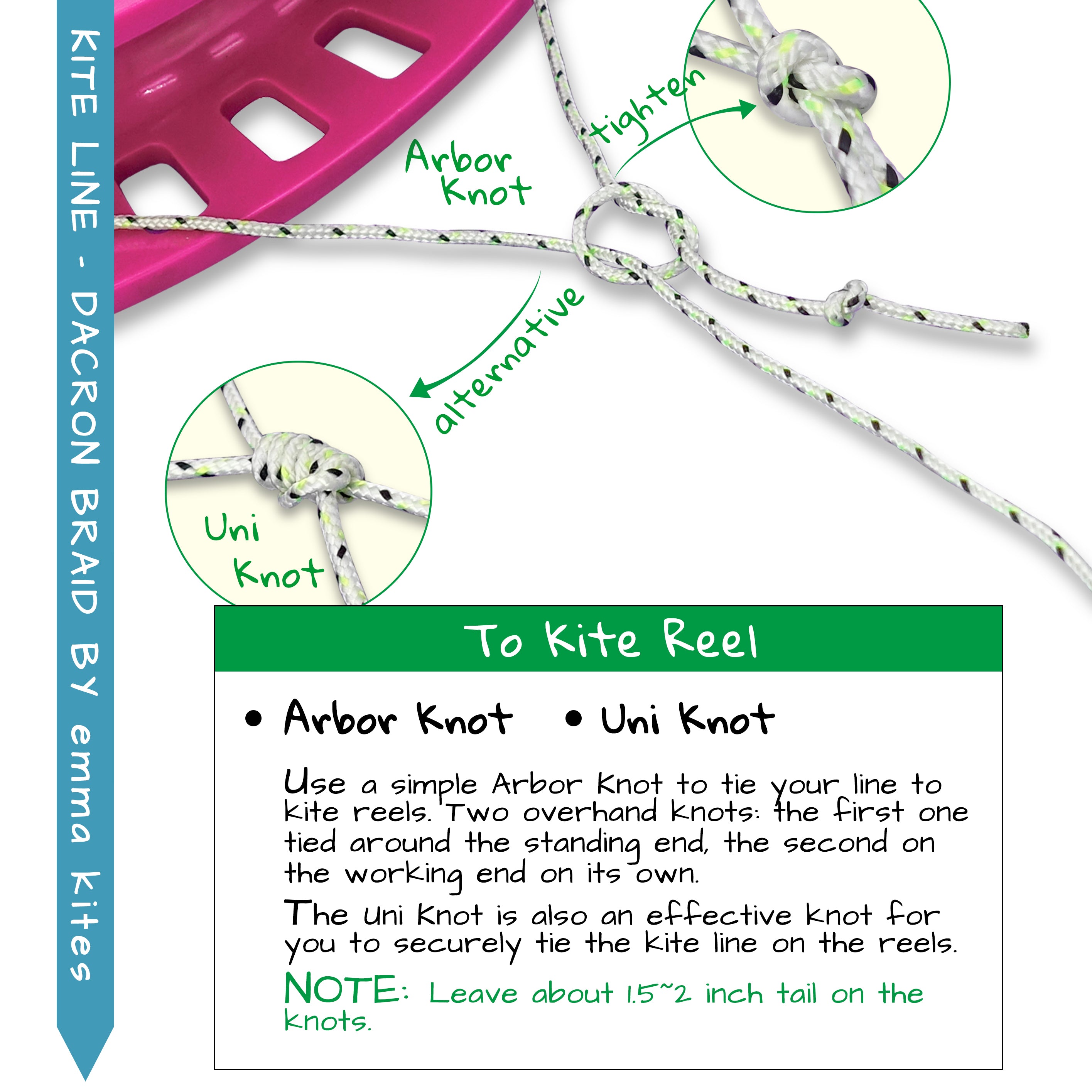 300Lb, 500Lb Braided Dacron Kite Line – Emmakites