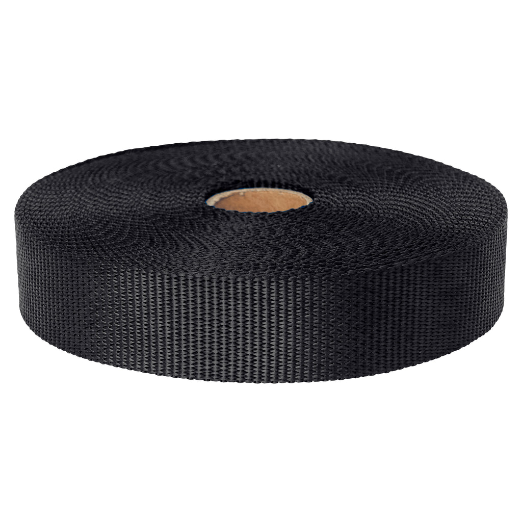 1" Polyester Webbing Black 1800LBS 10 Yard