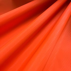 Fluorescent Orange 40D PU Coated Ripstop Nylon Fabric